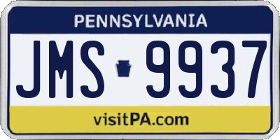PA license plate JMS9937
