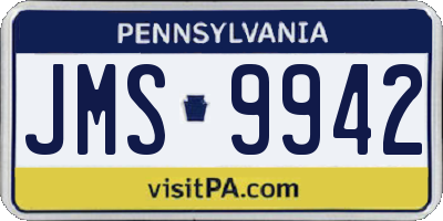 PA license plate JMS9942