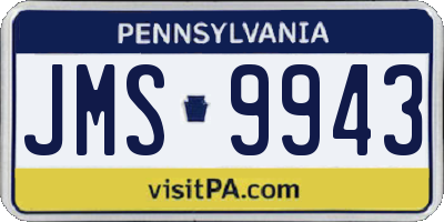 PA license plate JMS9943