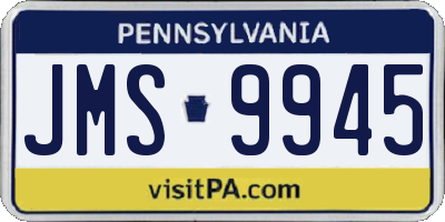 PA license plate JMS9945