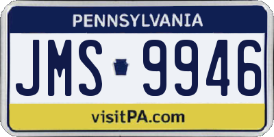 PA license plate JMS9946