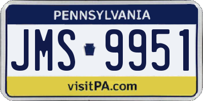PA license plate JMS9951