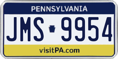 PA license plate JMS9954