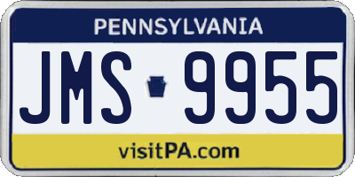 PA license plate JMS9955
