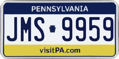 PA license plate JMS9959