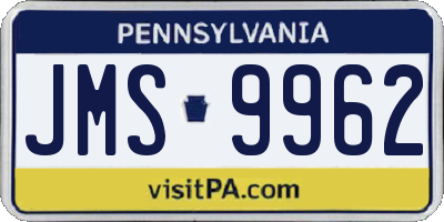 PA license plate JMS9962