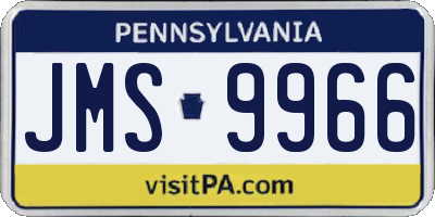 PA license plate JMS9966
