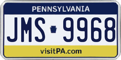 PA license plate JMS9968