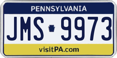 PA license plate JMS9973
