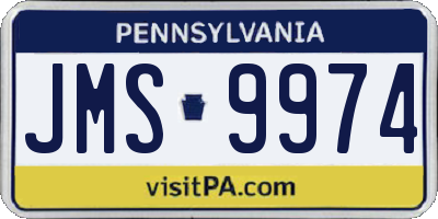 PA license plate JMS9974