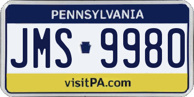 PA license plate JMS9980