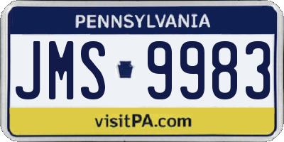 PA license plate JMS9983