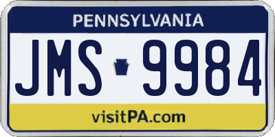 PA license plate JMS9984