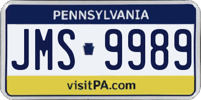 PA license plate JMS9989