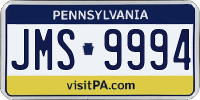 PA license plate JMS9994