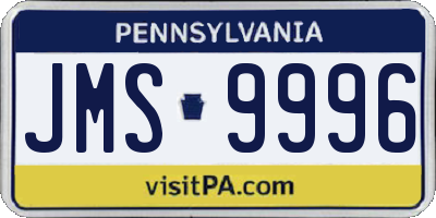 PA license plate JMS9996