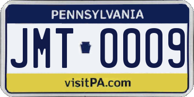 PA license plate JMT0009