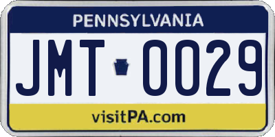 PA license plate JMT0029