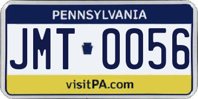 PA license plate JMT0056