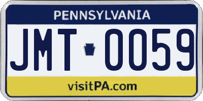 PA license plate JMT0059