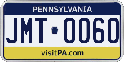PA license plate JMT0060