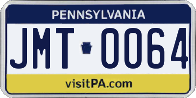 PA license plate JMT0064