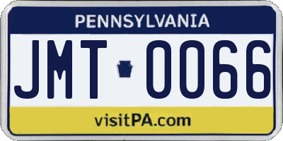 PA license plate JMT0066