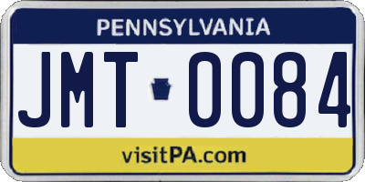 PA license plate JMT0084