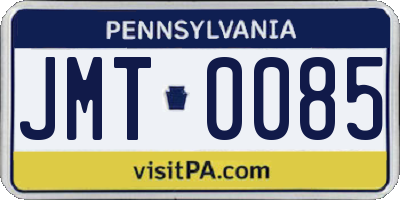 PA license plate JMT0085
