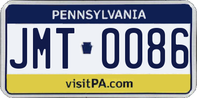 PA license plate JMT0086