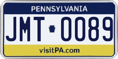 PA license plate JMT0089
