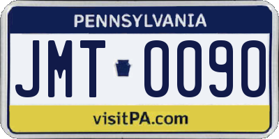 PA license plate JMT0090