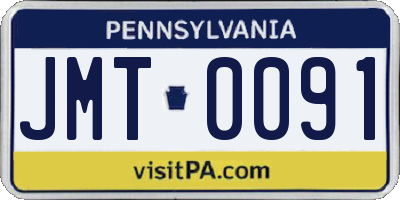 PA license plate JMT0091