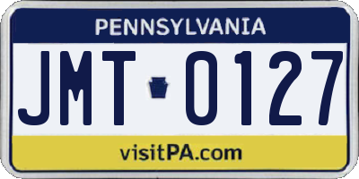 PA license plate JMT0127