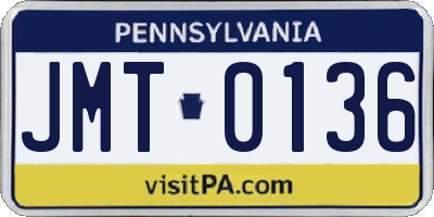 PA license plate JMT0136