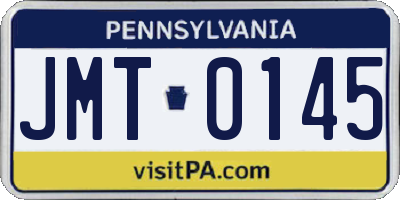 PA license plate JMT0145
