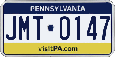 PA license plate JMT0147