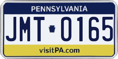 PA license plate JMT0165