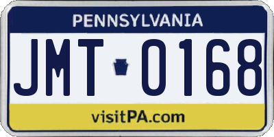 PA license plate JMT0168