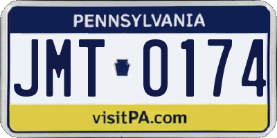 PA license plate JMT0174