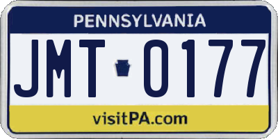 PA license plate JMT0177
