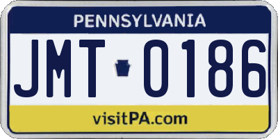 PA license plate JMT0186