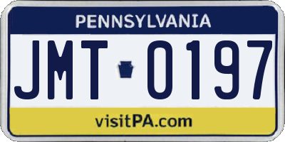 PA license plate JMT0197