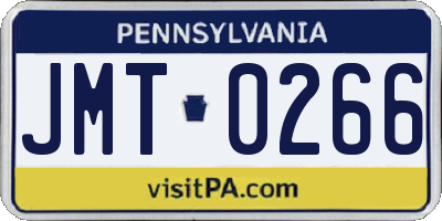 PA license plate JMT0266