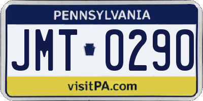 PA license plate JMT0290