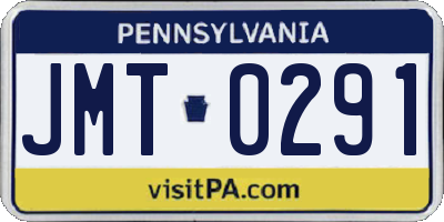 PA license plate JMT0291