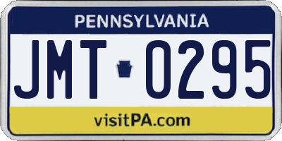 PA license plate JMT0295