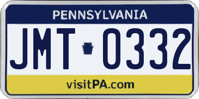 PA license plate JMT0332