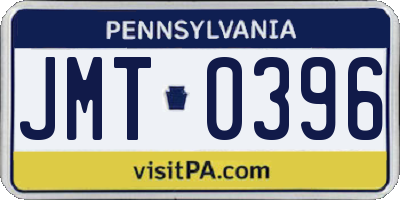 PA license plate JMT0396