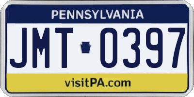 PA license plate JMT0397